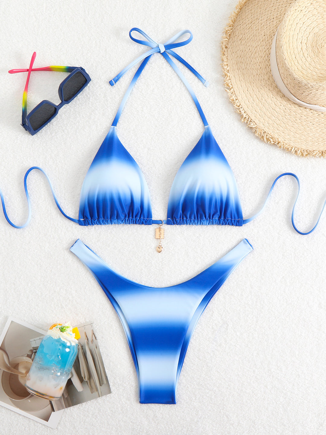 Damen Bikini-Set mit verstellbaren Trägern und modischem Raffungselement R&B