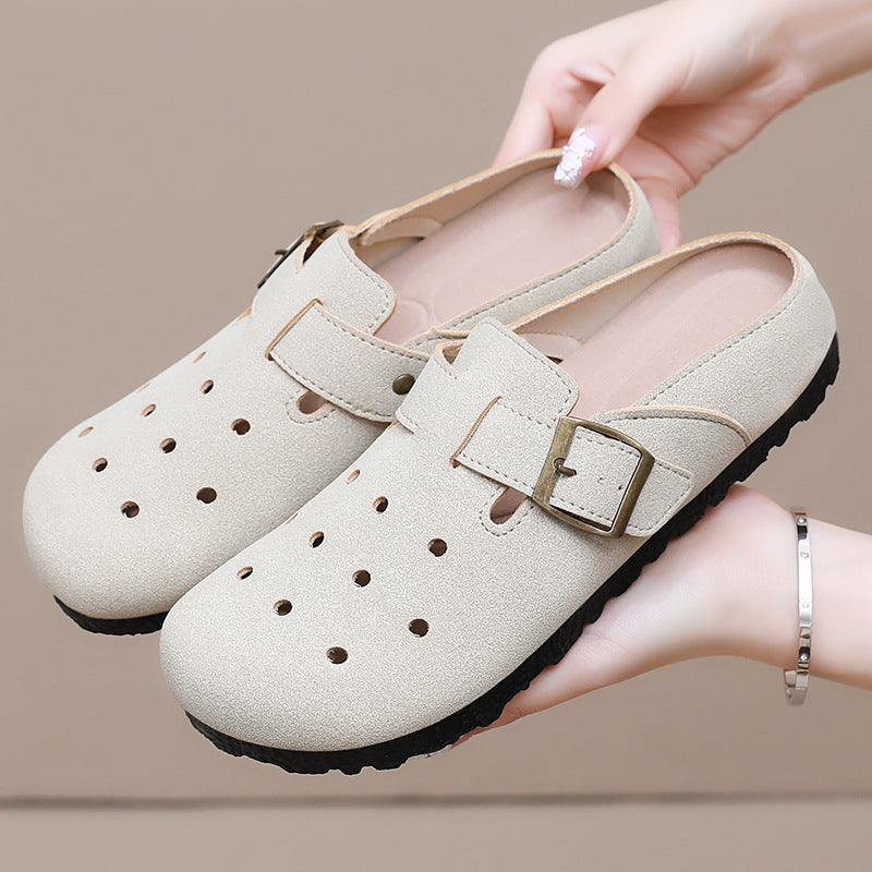 Damen nan lässiger Clog-Slipper mit verstellbarer Schnalle und ergonomischem Komfortfußbett R&B