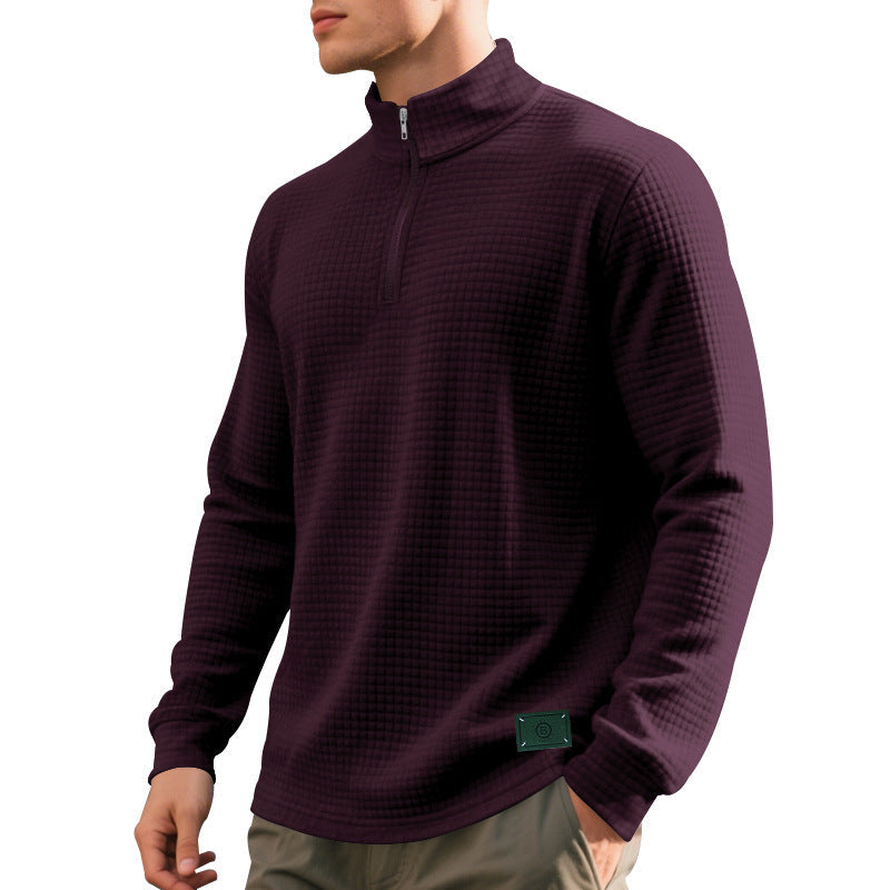 Herren Stepppullover mit modernem Reißverschluss und strukturiertem Design R&B