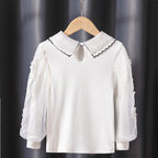 Mädchen modische Bluse mit eleganten Tüllärmeln und kunstvoller Spitzenverzierung R&B