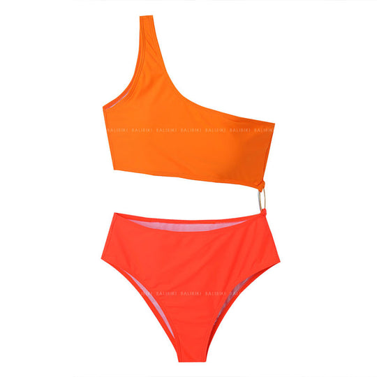 Damen Triangel-Bikini mit asymmetrischem Schnitt und integrierter Raffung R&B
