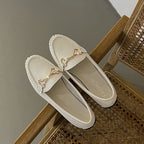 Damen Mokassin-Slipper mit modischen goldenen Akzenten R&B