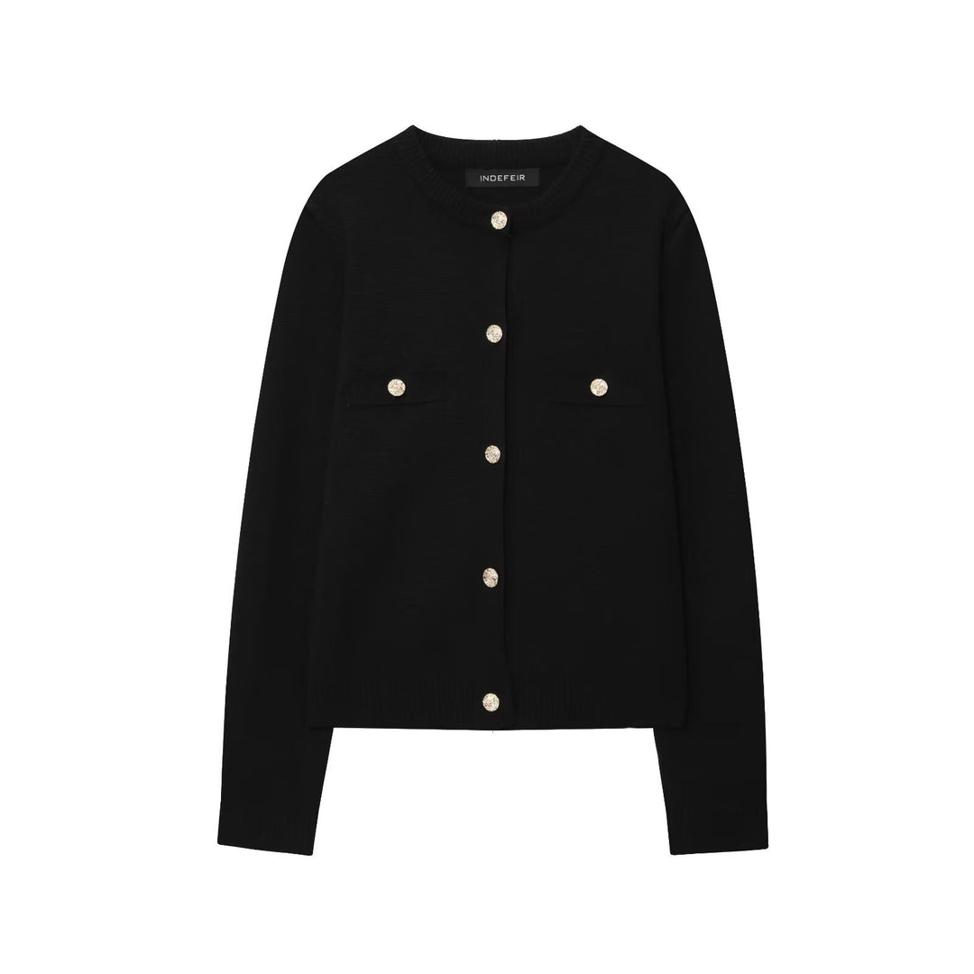 Damen Cardigan mit Knopfdetails und Brusttaschen R&B