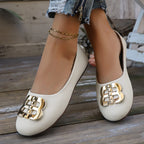 Damen Schicke Ballerinas mit glänzender Schnallenapplikation R&B