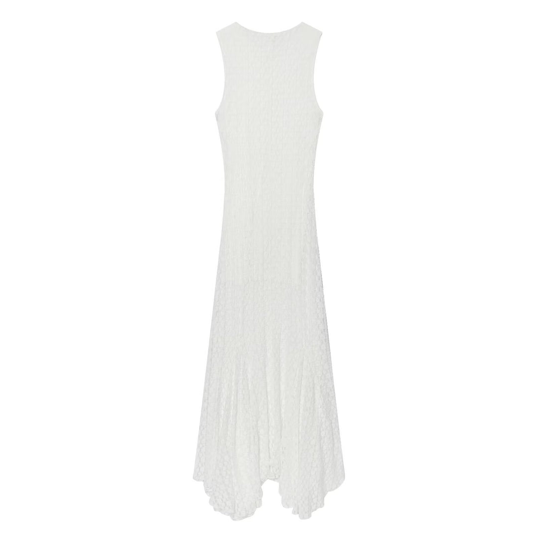 Damen elegantes Langarmkleid mit asymmetrischem Saum und feinen Texturen R&B