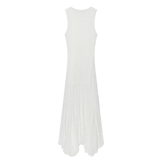 Damen elegantes Langarmkleid mit asymmetrischem Saum und feinen Texturen R&B