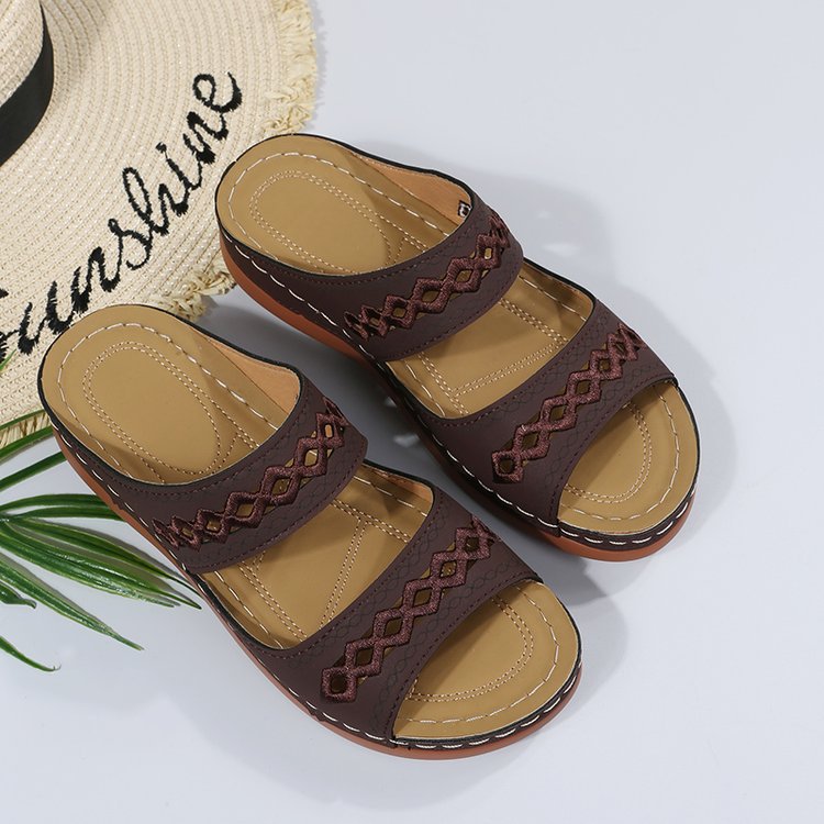 Damen Komfortable Sandalen mit dekorativem Riemendesign und gepolsterter Innensohle R&B
