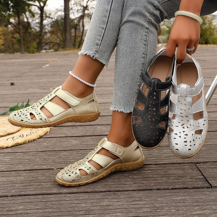 Damen Atmungsaktive Riemensandalen mit verstellbarem Klettverschluss R&B