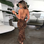 Damen Figurnahes Maxikleid mit Leopardenmuster R&B