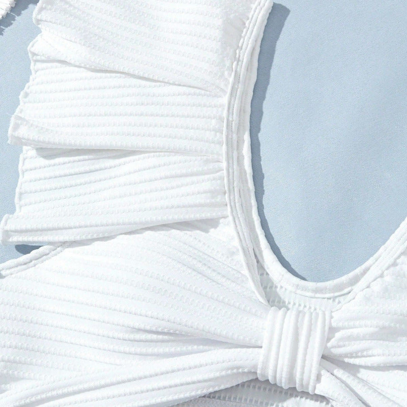 Damen Hochgeschnittener Bikini mit Rüschendetails R&B