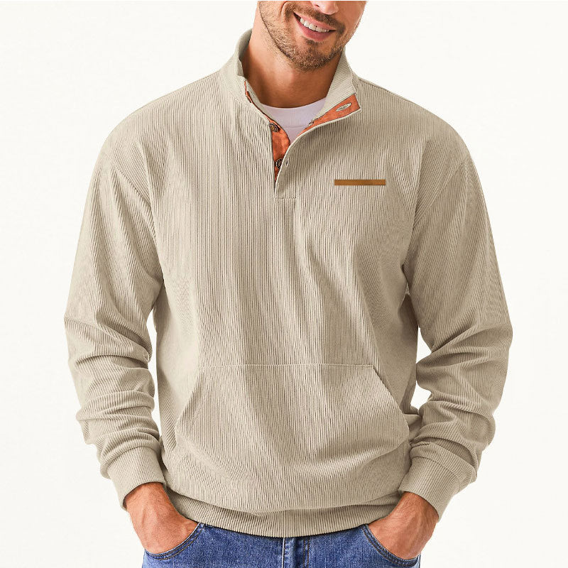 Herren Hochwertiger Pullover mit halbem Reißverschluss und komfortabler Passform R&B