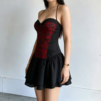 Damen Spitzen-Cocktailkleid mit raffiniertem Bustier-Oberteil und voluminösem Rock R&B