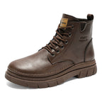 Damen Modische Schnürstiefel mit robustem Sohlenprofil und warmem Innenfutter