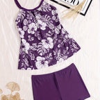 Damen Tankini mit floralem Design und komfortablen Shorts