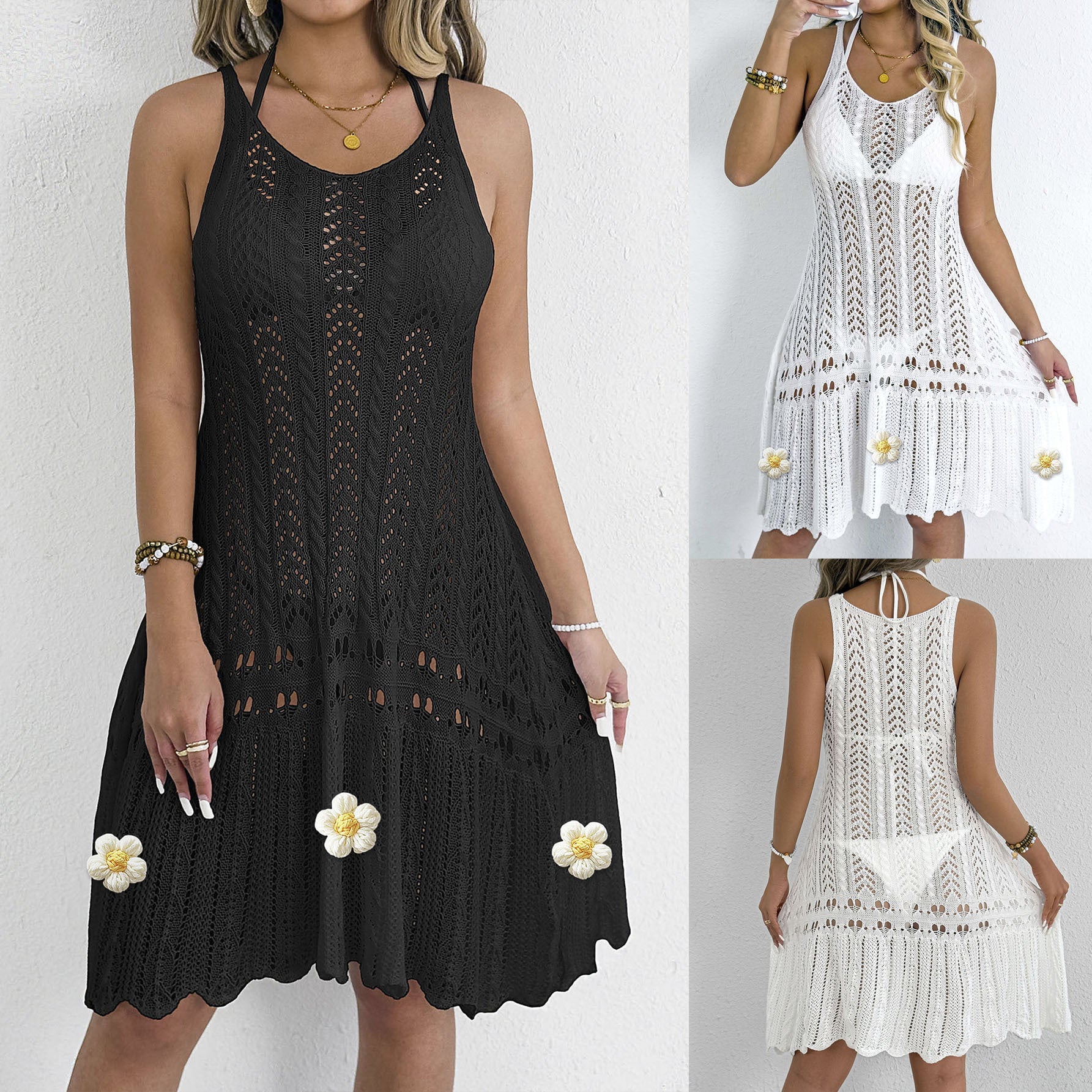 Damen gehäkeltes Strandkleid R&B 1779788034