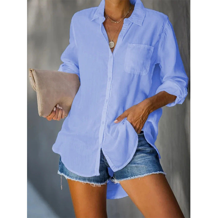 Damen lässige Bluse aus leichtem Stoff R&B