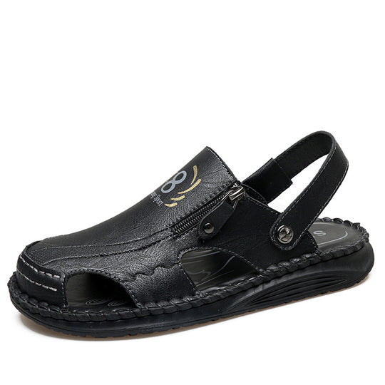 Herren orthopädische Leder-Sandalen mit verstellbarem Riemensystem R&B