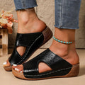 Damen Offene Wedge-Sandaletten mit perforiertem Obermaterial und bequemer Fußbettung R&B