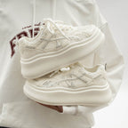 Damen Plattform Sneakers mit Glitzerakzenten und innovativer Sohle
