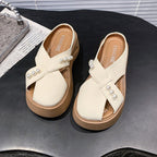 Damen Modische Plateau-Sandalen mit Perlenschmuck R&B