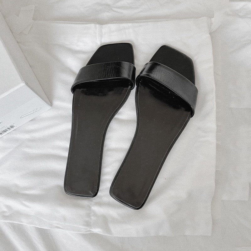 Damen Flache Sandalen mit geschwungenem Riemendesign und rutschfester Sohle R&B