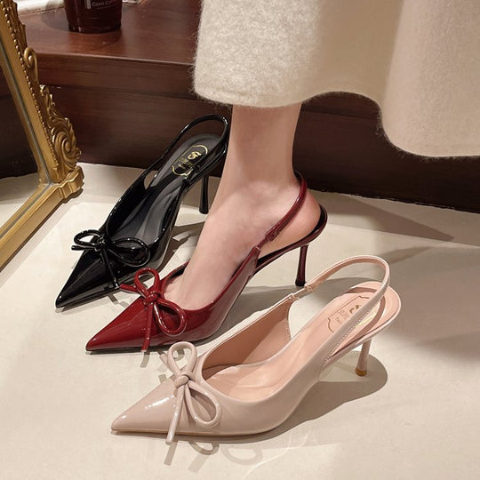 Damen elegante Slingback-Pumps mit Schleifen-Detail R&B