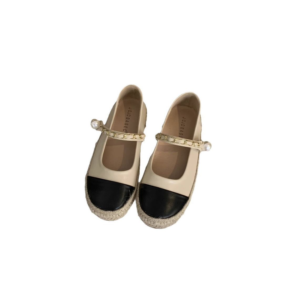 Damen Ballerinas mit dekorativem Kettenriemen und Perlenakzent R&B