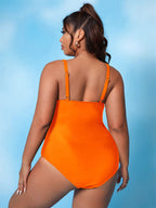Damen Einteiliger Badeanzug mit stylischem Wickelschnitt und trendigen Cut-Out