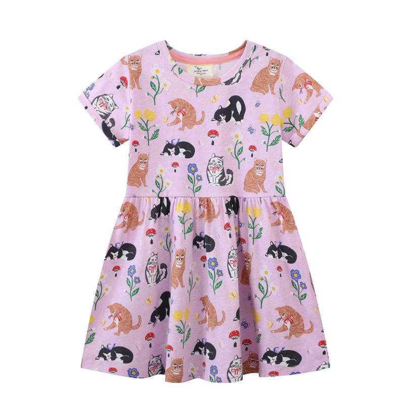 Mädchen T-Shirt Kleid mit kreativem Taschenmotiv R&B