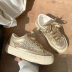 Damen Glitzernde Freizeit-Sneaker mit atmungsaktivem Obermaterial und rutschfester Sohle R&B