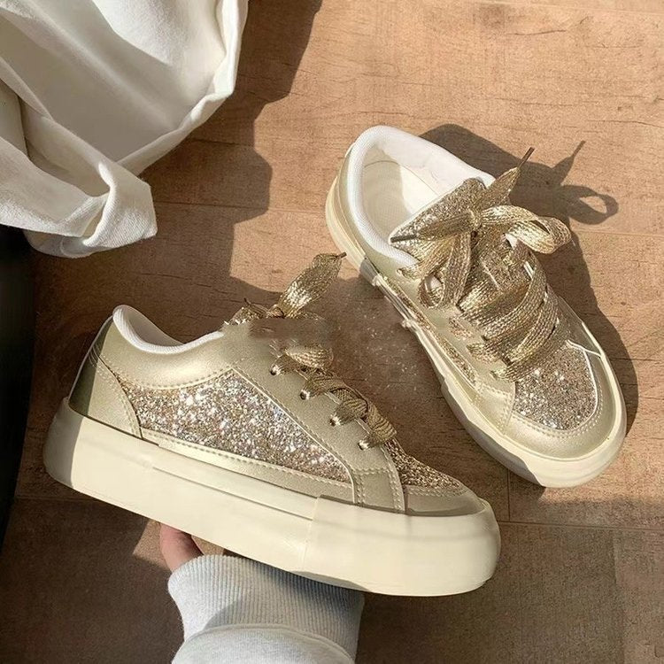 Damen Glitzernde Freizeit-Sneaker mit atmungsaktivem Obermaterial und rutschfester Sohle R&B