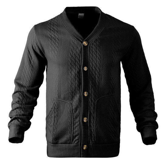 Herren Strickjacke mit hochwertigem Strukturmuster und modernen Knöpfen R&B