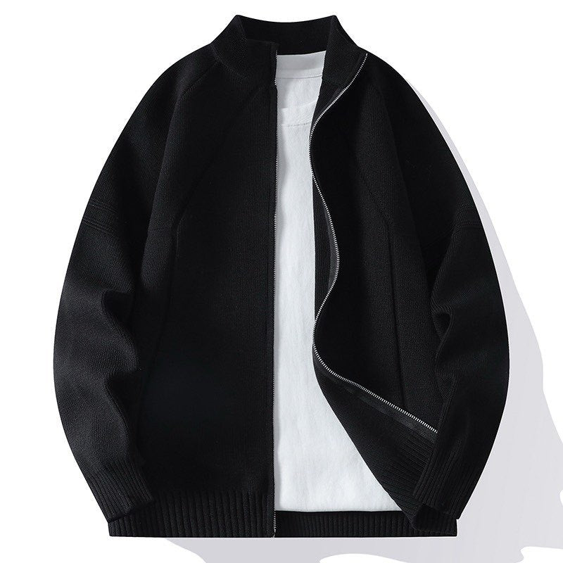 Damen lässige Jacke mit hohem Kragen und durchgehendem Reißverschluss R&B