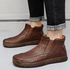 Herren Bequeme Lederhalbstiefel mit elastischem Einschlupfdesign R&B