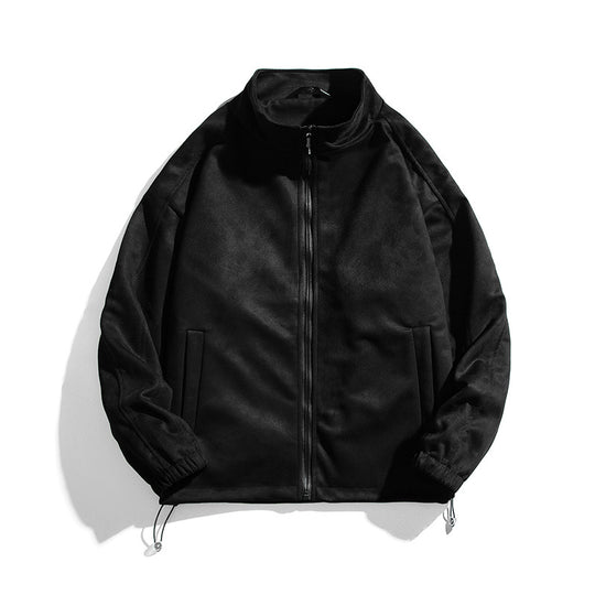 Damen sportliche Fleece-Jacke mit hohem Kragen und seitlichen Reißverschlusstaschen R&B