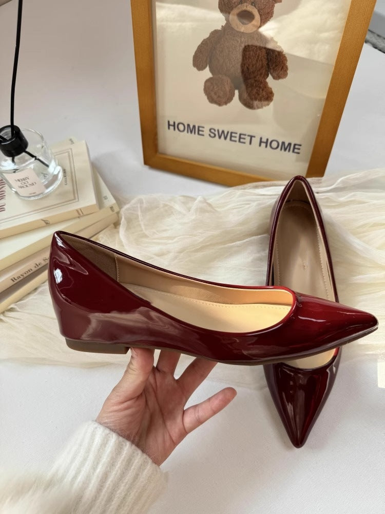 Damen spitze Ballerinas mit elegantem Glanzfinish R&B