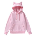 Damen Kapuzenpullover mit Katzenohren und weichem Innenfutter R&B
