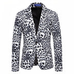Herren modischer Anzugblazer mit auffälligem Leopardenmuster R&B