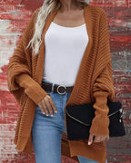 Damen Grobstrick Cardigan im lässigen Design mit weitem Schnitt und feiner Struktur R&B