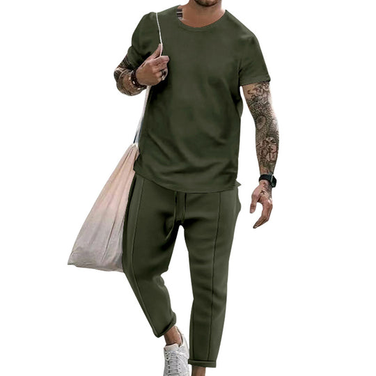 Herren sportliches Set aus hochwertiger Baumwolle mit funktionalem Design und atmungsaktiver Struktur R&B
