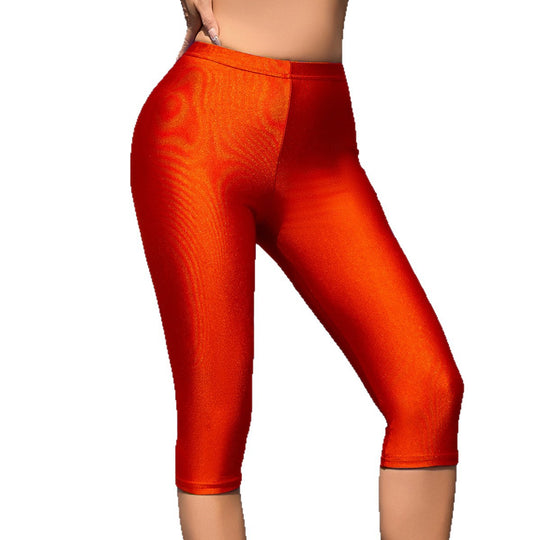 Damen Sportliche Leggings mit hochglänzendem Finish und weitem Schnitt R&B