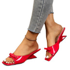Damen Slingback-Sandalen mit glänzendem Obermaterial und elegantem Schleifen-Detail R&B