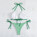 Damen Sportliches Streifen-Bikini Set R&B