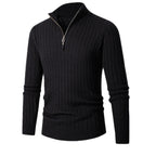 Herren Strickpullover mit hohem Kragen und Reißverschluss R&B