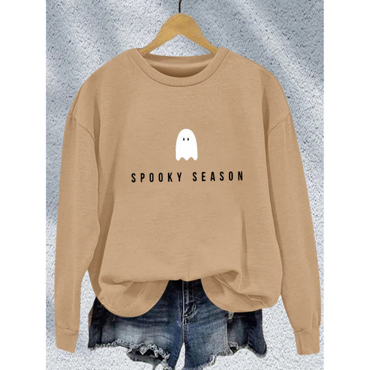 Damen Sweatshirt mit lässigem Gruselmotiv und weichem Innenfleece R&B