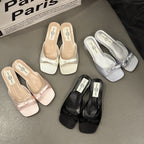 Damen elegante Mules mit dekorativem Schleifenelement und komfortablem Blockabsatz R&B