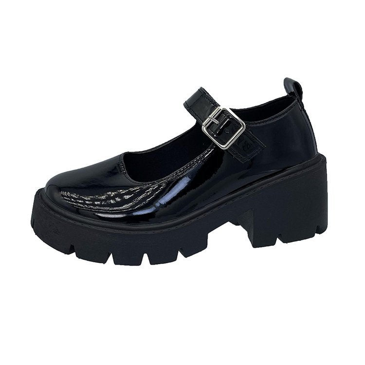 Damen Mary Jane Schuhe mit robustem Plateau und modischem Riemchen R&B
