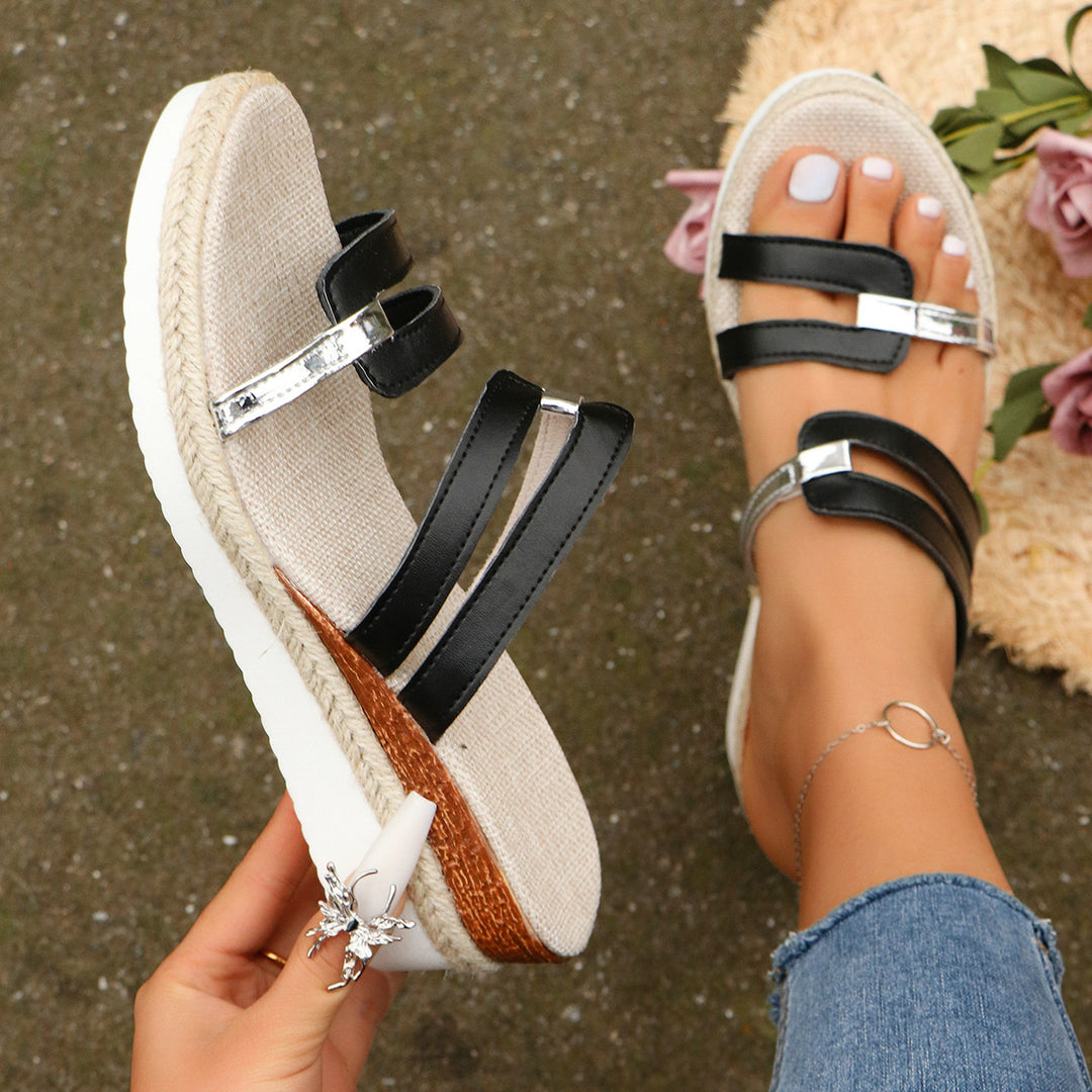 Damen Wedge-Pantoletten mit elegantem Riemendesign und komfortabler Sohle R&B