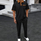 Herren Freizeitanzug mit atmungsaktiver Oberfläche und eleganter Knopfleiste R&B