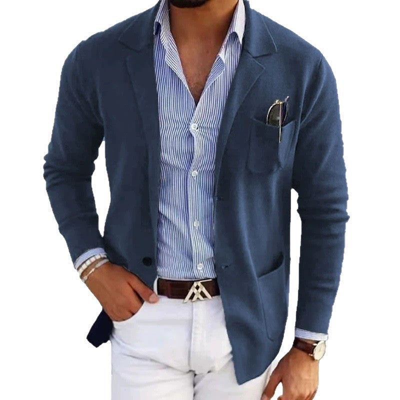 Herren lässiger, eleganter Blazer aus kräftigem Baumwollmix R&B